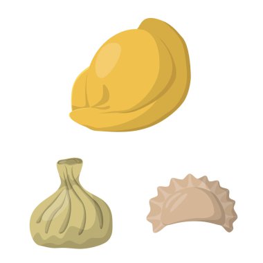 Köfte ve yemek işaret yalıtılmış nesne. Köfte ve hisse senedi için doldurulmuş vektör ikon koleksiyonu.