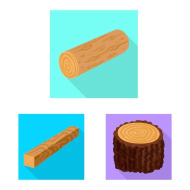 Malzeme ve doğa logosu vektör tasarımı. Web için malzeme ve ham stok sembolü toplama.