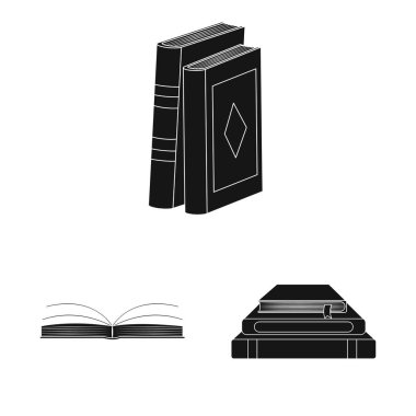 Illustration ve bilgi işareti vektör tasarımı. Stok için Illustration ve kitapçı vektör simgesi seti.