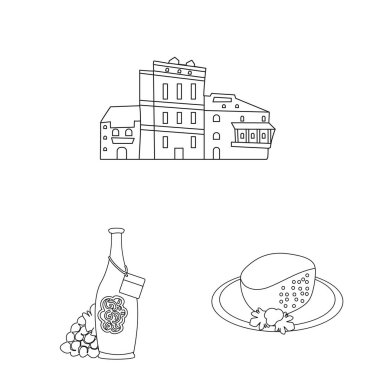 Geleneklerin vektör tasarımı ve ulusal sembol. Stok lar için gelenekler ve gezi vektör simgesi seti.