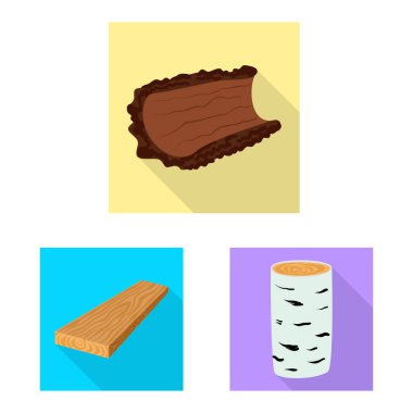 Malzeme ve doğa logosuvektör illüstrasyon. Stok için malzeme ve ham vektör simgesi kümesi.