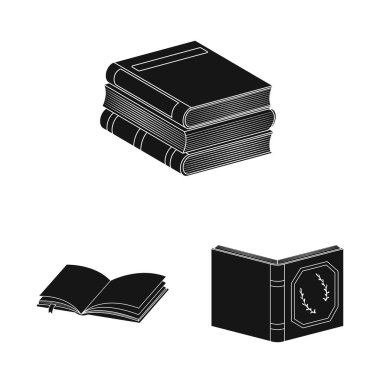 İllüstrasyon ve bilgi simgesinin yalıtılmış nesnesi. İllüstrasyon ve kitapçı stok vektör illüstrasyon seti.