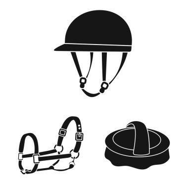 Spor ve rekabet işareti vektör illüstrasyon. Web için spor ve binicilik stok sembolü seti.