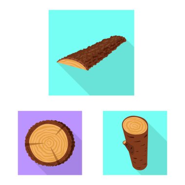 Vektör Illustration malzeme ve doğa sembolü. Malzeme ve ham stok vektör çizim koleksiyonu.