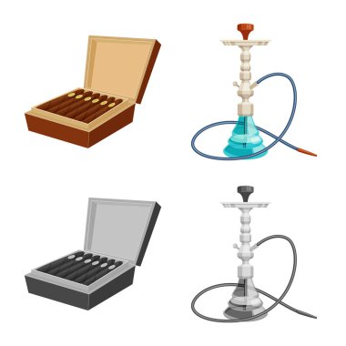 Çöp ve dur işareti vektör Illustration. Hisse senedi için çöp ve alışkanlık vektör simge topluluğu.