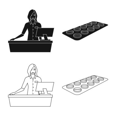 Perakende ve sağlık sembol yalıtılmış nesne. Web için perakende ve sağlık hisse senedi simgesi kümesi.