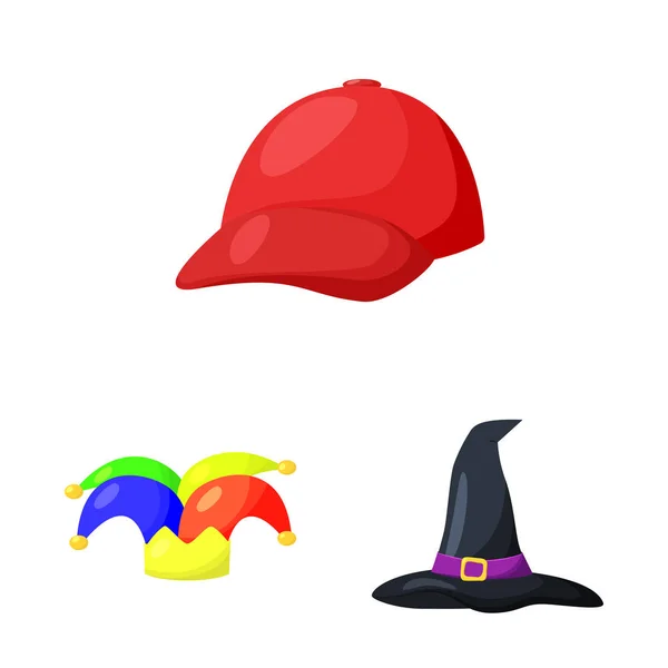 Isolated object of headgear and napper logo. Set of headgear and helmet vector icon for stock. — Stock Vector