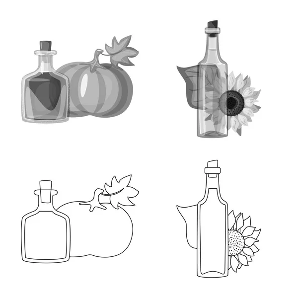 Diseño vectorial del logotipo saludable y vegetal. Conjunto de icono de vector saludable y agrícola para stock . — Vector de stock