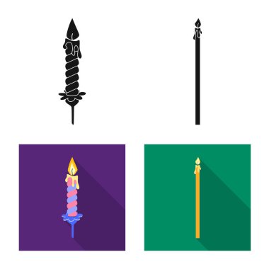 Gevşeme ve alev logosu yalıtılmış nesne. Gevşeme ve balmumu hisse senedi vektör çizim.