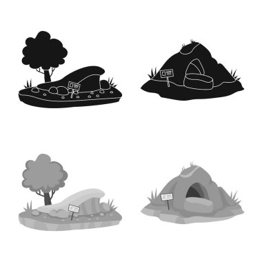 İşareti doğa ve eğlence izole nesne. Doğa ve eğlence hisse senedi vektör çizim topluluğu.