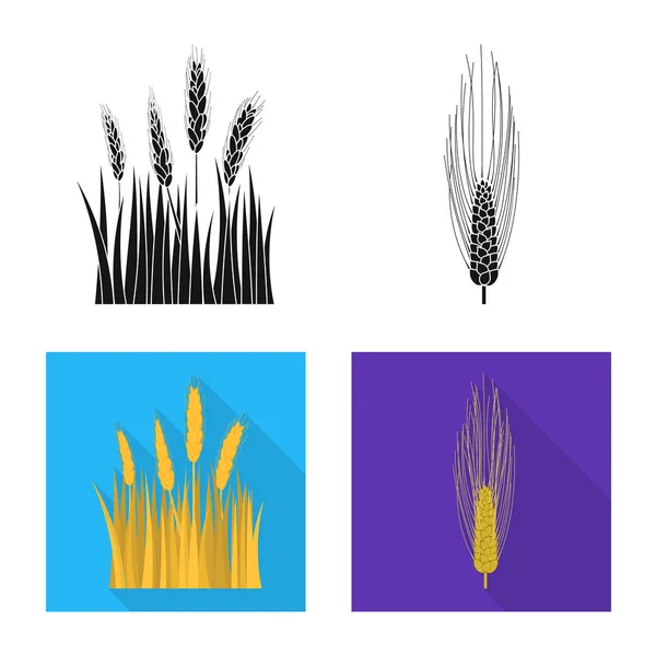 Progettazione vettoriale dell'agricoltura e logo agricolo. Raccolta di icone vettoriali agricole e vegetali per lo stock . — Vettoriale Stock