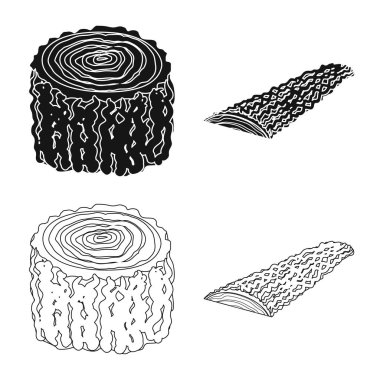 Ağaç ve ham logo vektör tasarımı. Ağaç ve inşaat hisse senedi vektör çizim topluluğu.