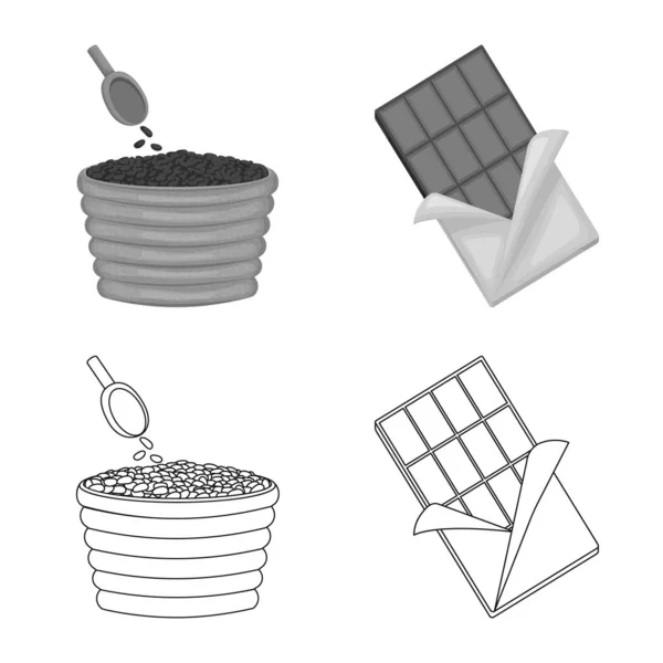 Ilustración vectorial de comida y signo delicioso. Colección de alimentos y marrón símbolo de stock para la web . — Vector de stock