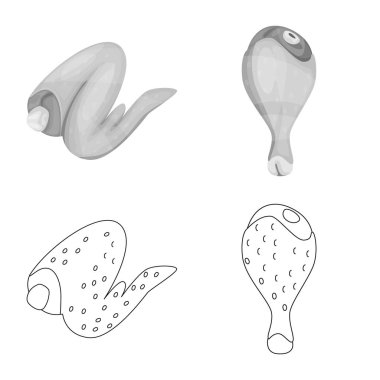 Ürün ve kümes hayvanları işareti vektör tasarımı. Web için ürün ve tarım hisse senedi simgesi kümesi.