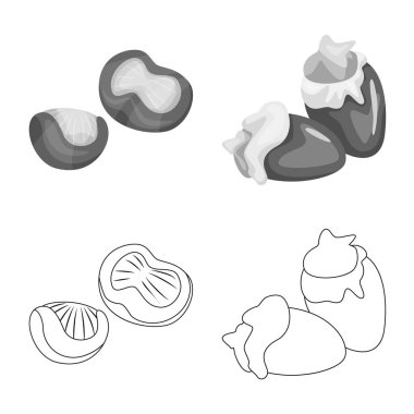 Ürün ve kümes hayvanları simge vektör Illustration. Hisse senedi için ürün ve tarım vektör simge kümesi.