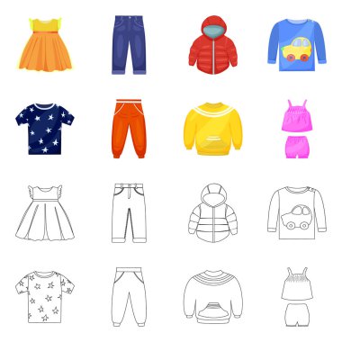 İllüstrasyon işareti moda ve hazır giyim, vektör. Moda ve pamuk stok vektör çizim topluluğu.