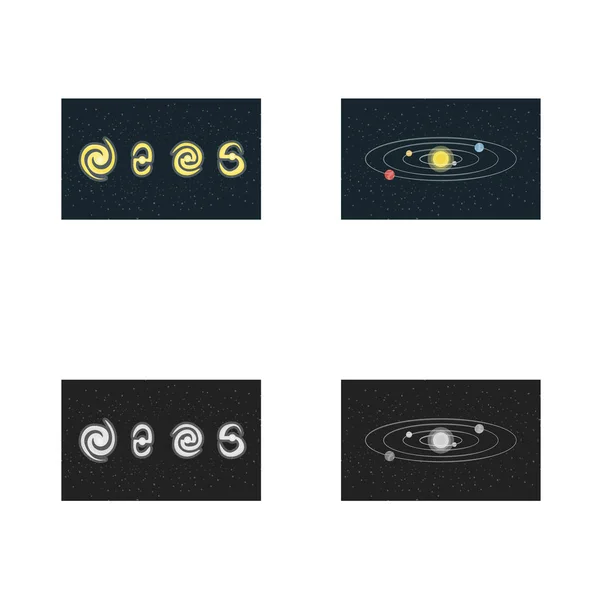 Oggetto isolato di astronomia e logo tecnologico. Raccolta di astronomia e cielo stock illustrazione vettoriale . — Vettoriale Stock