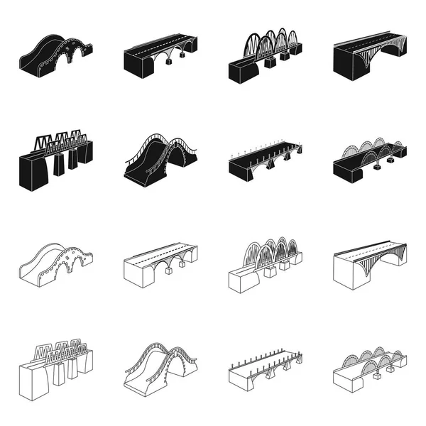 Design vettoriale del collegamento e simbolo del design. Raccolta dell'illustrazione vettoriale di connessione e di riserva laterale . — Vettoriale Stock