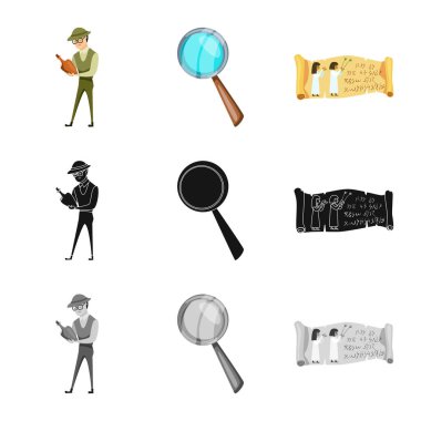 Hikaye ve öğeleri işareti vektör Illustration. Hikaye ve öznitelikleri koleksiyonu vektör hisse senedi simgesi.