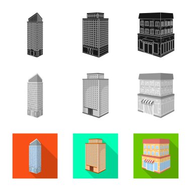 İnşaat ve yapı logo vektör Illustration. İnşaat ve Emlak hisse senedi vektör çizim koleksiyonu.