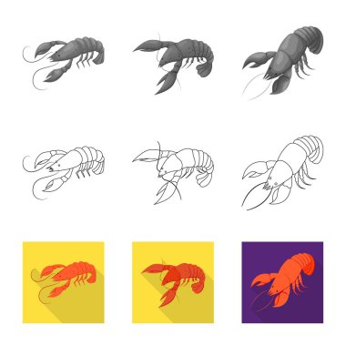Meze ve okyanus simge vektör tasarımı. Web için meze ve incelik hisse senedi simgesi kümesi.
