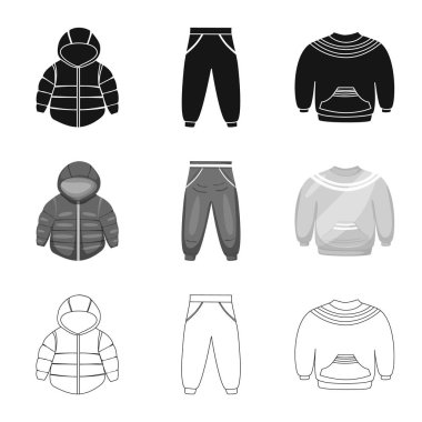 Moda ve giysi logo vektör tasarımı. Moda ve pamuk stok vektör çizim topluluğu.