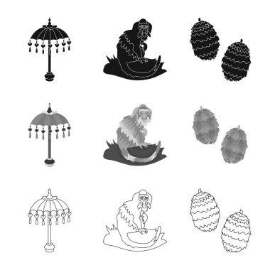 Vektör Illustration ve seyahat logosu. Stok ve geleneksel vektör simgesi koleksiyonu.