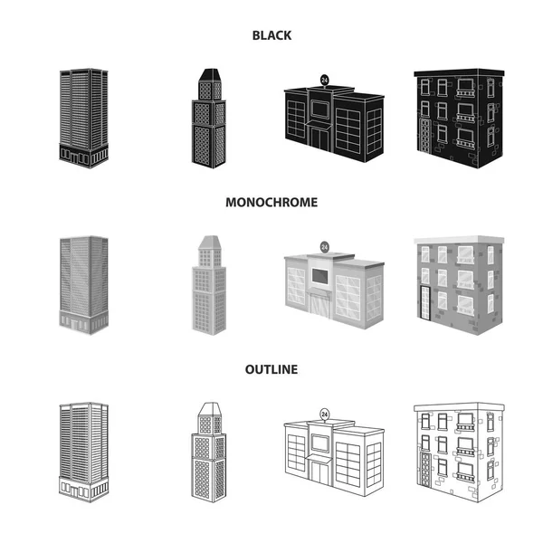 Isolé objet de construction et icône du bâtiment. Collection d'illustration vectorielle de stock de construction et d'immobilier . — Image vectorielle