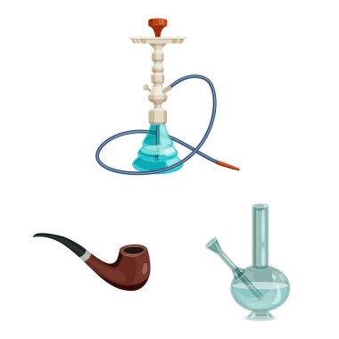 Sigara ve tütün simgesiizole nesne. Stok için sigara ve nikotin vektör simgesi koleksiyonu.