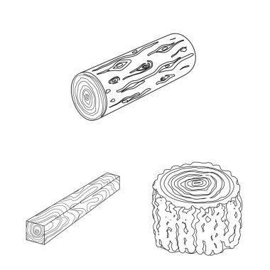 Tabela ve ahşap sembolü vektör Illustration. Web için tabela ve ahşap stok sembolü koleksiyonu.