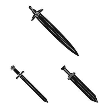 Keskin ve bıçak simge vektör tasarımı. Hisse senedi için keskin ve hançer vektör simge topluluğu.