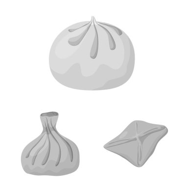 Köfte ve doldurulmuş simgesi yalıtılmış nesne. Köfte ve yemek hisse senedi vektör çizim koleksiyonu.