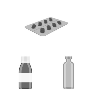Tıbbın izole nesnesi ve sağlık logosu. Stok için tıp seti ve yardım vektör simgesi.