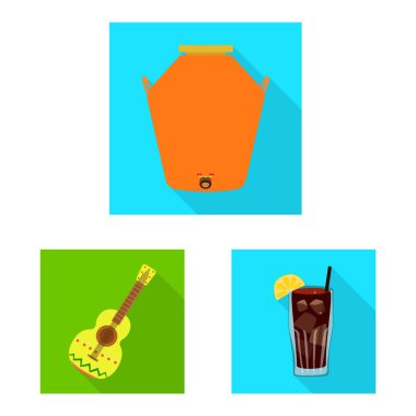 Parti ve kutlama simgesivektör tasarımı. Parti ve Latin stok vektör illüstrasyon seti.