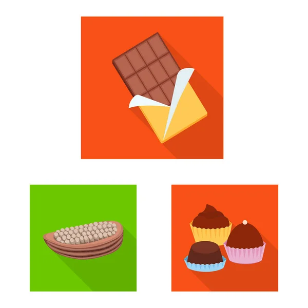 Isolated object of treat and product logo. Collection of treat and yummy stock vector illustration. — Stock Vector