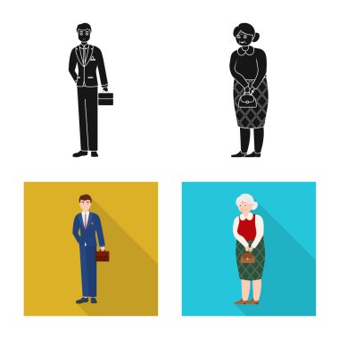 Vektör Illustration karakter ve avatar sembolü. Karakter ve portre hisse senedi vektör çizim topluluğu.