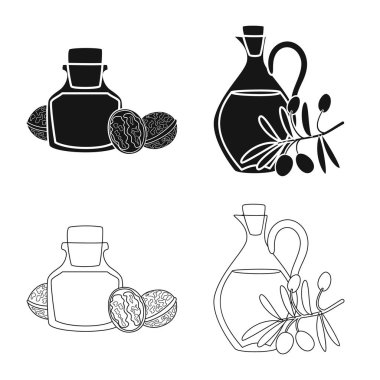 Sağlıklı ve sebze işareti vektör tasarımı. Sağlıklı kümesi ve web için tarım hisse senedi simgesi.