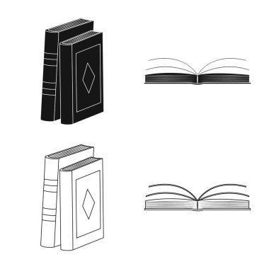 Eğitim ve kapak simgesi yalıtılmış nesne. Eğitim ve web için kitapçı hisse senedi simgesi.