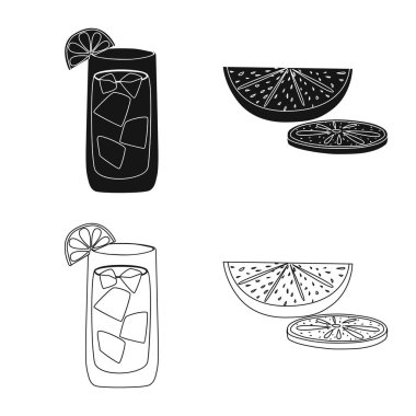 Kafe ve Latin logo vektör çizimi. Kafe ve hisse senedi için ulusal vektör simge kümesi.