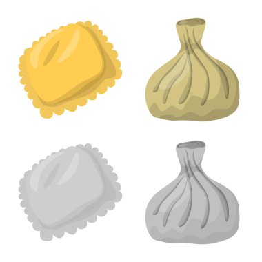 Ürünler ve pişirme sembolü yalıtılmış nesne. Ürünler ve meze hisse senedi vektör çizim koleksiyonu.