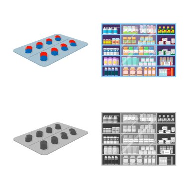 Perakende ve sağlık simge yalıtılmış nesne. Web için perakende ve sağlık hisse senedi simgesi kümesi.