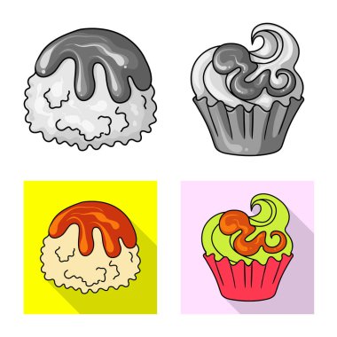 Şekerlemeler ve mutfak simge vektör tasarımı. Şekerlemeler ve web için ürün hisse senedi simgesi.