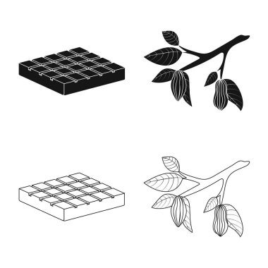 Gıda ve nefis simge vektör çizimi. Gıda ve hisse senedi için kahverengi vektör simge kümesi.