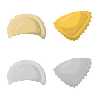 Ürünler ve pişirme işareti yalıtılmış nesne. Ürünler ve web için hisse senedi simgesi meze koleksiyonu.