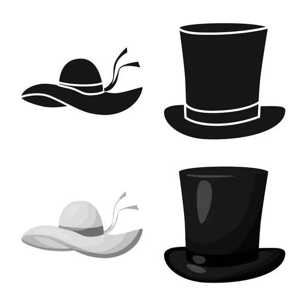 服装和帽子标志的向量例证。一套用于网络的服装和贝雷帽库存符号. — 图库矢量图片