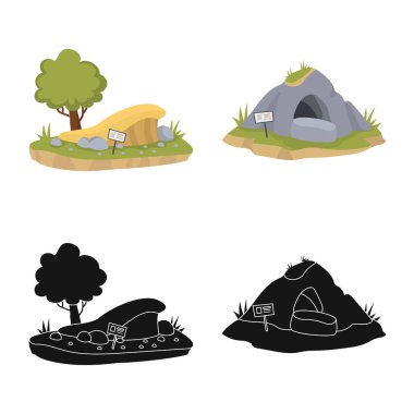Doğa ve eğlence işareti vektör Illustration. Doğa ve eğlence hisse senedi vektör çizim seti.