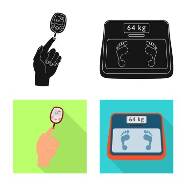 Diyet ve tedavi sembolü yalıtılmış nesne. Diyet ve ilaç hisse senedi vektör çizim seti.