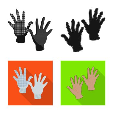Vektör tasarımı siluet ve güvenlik sembolü. Web için siluet ve konfor hisse senedi simgesi kümesi.