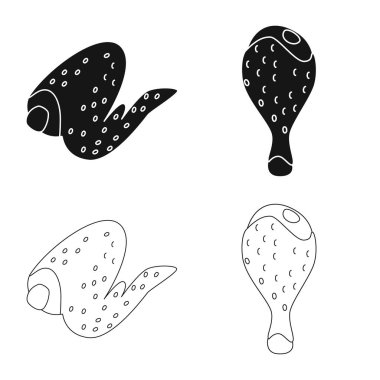 Ürün ve kümes hayvanları işareti yalıtılmış nesne. Hisse senedi için ürün ve tarım vektör simge topluluğu.