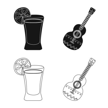 Kafe ve Latin logo vektör tasarımı. Kafe ve web için ulusal hisse senedi simgesi.